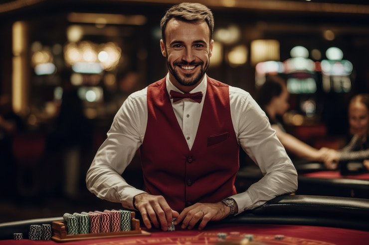 Permainan Hot Pot di layar smartphone dengan dealer visible